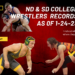 ND and SD College Wrestlers Records and Rankings