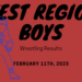 West Region Boys Results